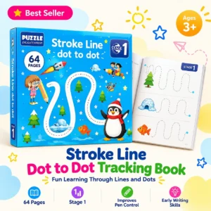 Stroke Line Dot to Dot tracing book for kids 64 pages